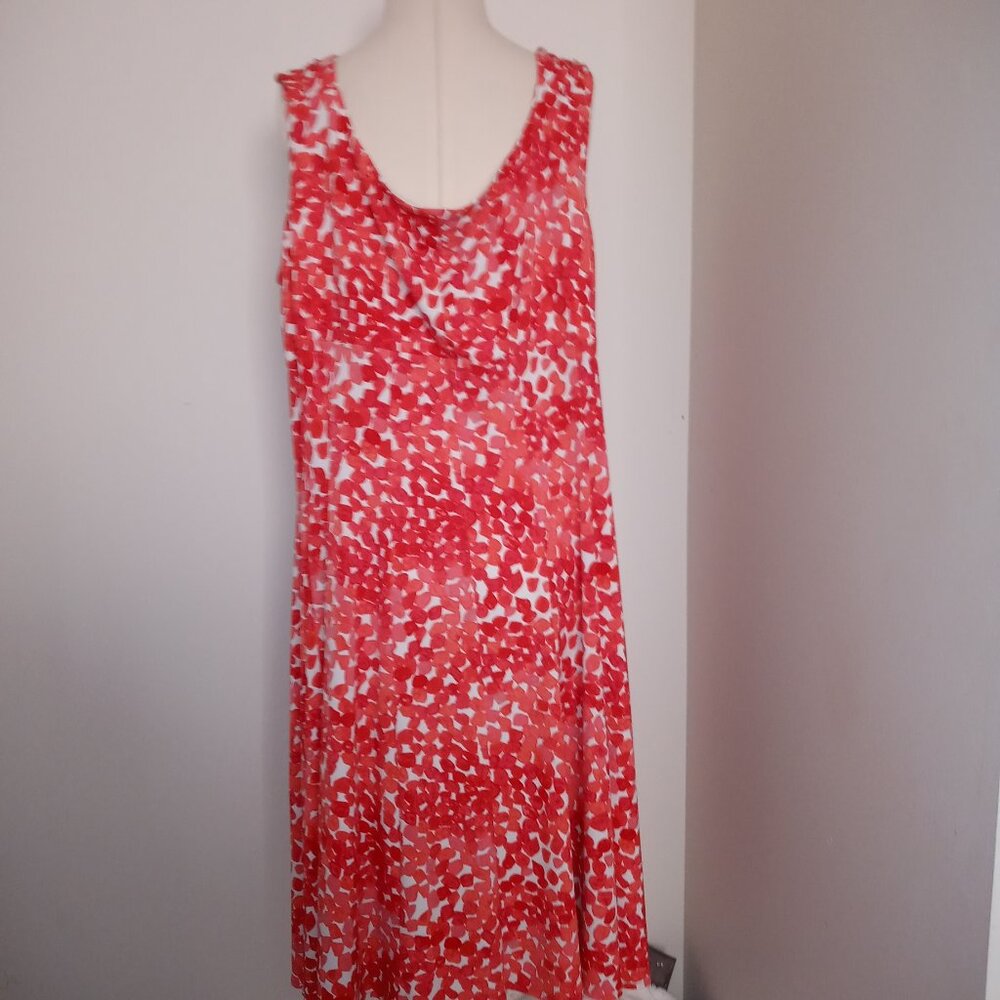 London Times Blouson Dress Sleeveless 2X Pleated Empire A Line Slinky 20W